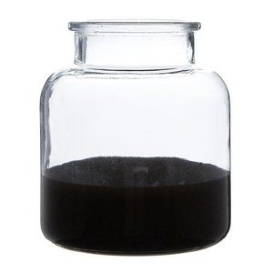 Modern Style Dipped Base Glass Vase, 6.5 x 5.5-Inch, Black